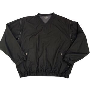 Grand Slam Mens Golf Shirt Black XL Mesh Lined V Neck Sleeves Remove to a Vest